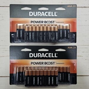 48 AAA Batteries Duracell Power Boost Batteries 2x24 Packs Expire 2036